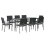 Juego comedor jardín 9 piezas y cojines ratán sintético y acero de , Conjuntos de jardín - Ref: Foro24-3187014, Precio: 557,2...
