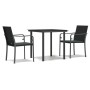 Juego comedor jardín 3 piezas y cojines ratán sintético y acero de , Conjuntos de jardín - Ref: Foro24-3186955, Precio: 196,2...