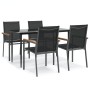 Juego de comedor para jardín 5 piezas acero y textilene negro de , Conjuntos de jardín - Ref: Foro24-3187035, Precio: 324,20 ...
