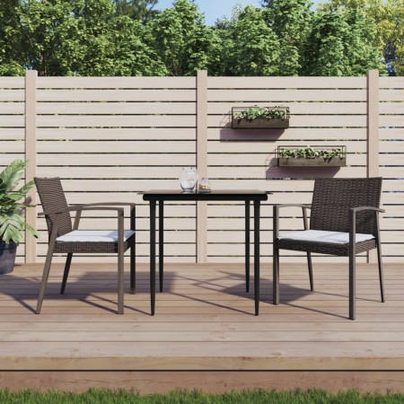 Juego comedor jardín 3 piezas y cojines ratán sintético y acero de , Conjuntos de jardín - Ref: Foro24-3186969, Precio: 248,6...