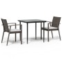 Juego comedor jardín 3 piezas y cojines ratán sintético y acero de , Conjuntos de jardín - Ref: Foro24-3186969, Precio: 248,6...