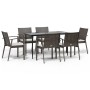 Juego comedor jardín 7 piezas y cojines ratán sintético y acero de , Conjuntos de jardín - Ref: Foro24-3186974, Precio: 518,8...