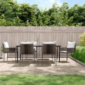 Juego comedor jardín 7 piezas y cojines ratán sintético y acero de , Conjuntos de jardín - Ref: Foro24-3187061, Precio: 636,5...