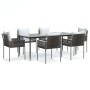 Juego comedor jardín 7 piezas y cojines ratán sintético y acero de , Conjuntos de jardín - Ref: Foro24-3187061, Precio: 636,5...