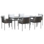Juego comedor jardín 7 piezas y cojines ratán sintético y acero de , Conjuntos de jardín - Ref: Foro24-3187061, Precio: 636,5...