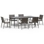 Juego comedor jardín 7 piezas y cojines ratán sintético y acero de , Conjuntos de jardín - Ref: Foro24-3186981, Precio: 642,7...