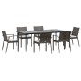 Juego comedor jardín 7 piezas y cojines ratán sintético y acero de , Conjuntos de jardín - Ref: Foro24-3186981, Precio: 642,7...