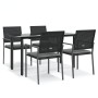 Juego comedor jardín 5 piezas y cojines ratán sintético y acero de , Conjuntos de jardín - Ref: Foro24-3187021, Precio: 307,3...