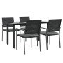 Juego comedor jardín 5 piezas y cojines ratán sintético y acero de , Conjuntos de jardín - Ref: Foro24-3187021, Precio: 307,3...