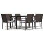 Juego comedor jardín 7 piezas y cojines ratán sintético y acero de , Conjuntos de jardín - Ref: Foro24-3186962, Precio: 418,9...
