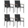 Juego de comedor para jardín 5 piezas acero y textilene negro de , Conjuntos de jardín - Ref: Foro24-3187037, Precio: 320,76 ...