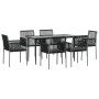 Set comedor jardín 7 pzas y cojines acero ratán sintético negro de , Conjuntos de jardín - Ref: Foro24-3187068, Precio: 520,8...