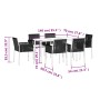 Set comedor jardín 7 pzas y cojines acero ratán sintético negro de , Conjuntos de jardín - Ref: Foro24-3187068, Precio: 520,8...