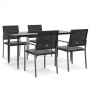 Juego comedor jardín 5 piezas y cojines ratán sintético y acero de , Conjuntos de jardín - Ref: Foro24-3187009, Precio: 327,7...