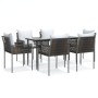 Juego comedor jardín 7 piezas y cojines ratán sintético y acero de , Conjuntos de jardín - Ref: Foro24-3187054, Precio: 533,4...
