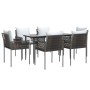 Juego comedor jardín 7 piezas y cojines ratán sintético y acero de , Conjuntos de jardín - Ref: Foro24-3187054, Precio: 533,4...