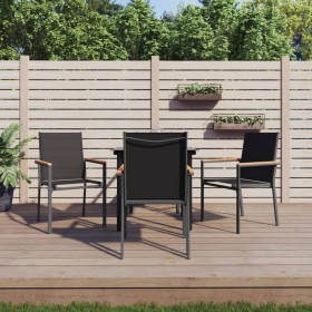 Juego de comedor para jardín 5 piezas acero y textilene negro de , Conjuntos de jardín - Ref: Foro24-3187042, Precio: 262,07 ...