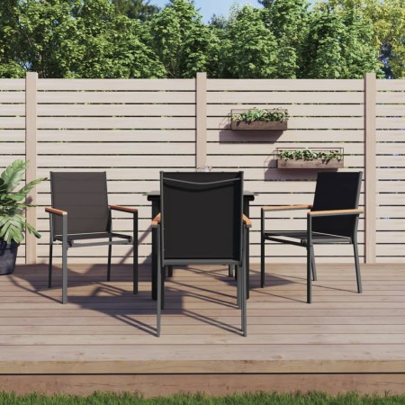Juego de comedor para jardín 5 piezas acero y textilene negro de , Conjuntos de jardín - Ref: Foro24-3187042, Precio: 262,07 ...