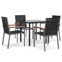Juego de comedor para jardín 5 piezas acero y textilene negro de , Conjuntos de jardín - Ref: Foro24-3187042, Precio: 262,07 ...