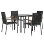 Juego de comedor para jardín 5 piezas acero y textilene negro de , Conjuntos de jardín - Ref: Foro24-3187042, Precio: 262,07 ...
