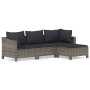 Set de muebles de jardín 4 pzas y cojines ratán sintético gris de , Conjuntos de jardín - Ref: Foro24-3187269, Precio: 358,00...