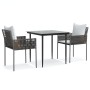 Juego comedor jardín 3 piezas y cojines ratán sintético y acero de , Conjuntos de jardín - Ref: Foro24-3187049, Precio: 250,2...