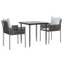 Juego comedor jardín 3 piezas y cojines ratán sintético y acero de , Conjuntos de jardín - Ref: Foro24-3187049, Precio: 250,2...