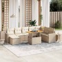 Set de sofás de jardín 9 pzas con cojines ratán sintético beige en Conjuntos de jardín | Comprar online en Foru.es