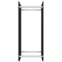 Leñero de vidrio templado negro 40x35x100 cm de vidaXL, Accesorios para bolsas y soportes de leña - Ref: Foro24-327467, Preci...