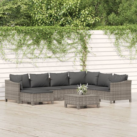 Set de muebles de jardín 8 pzas y cojines ratán sintético gris de , Conjuntos de jardín - Ref: Foro24-3187297, Precio: 644,13...