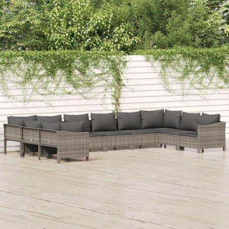 Set de muebles de jardín 10 pzas y cojines ratán sintético gris de , Conjuntos de jardín - Ref: Foro24-3187306, Precio: 708,5...