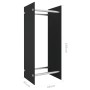 Leñero de vidrio templado negro 40x35x100 cm de vidaXL, Accesorios para bolsas y soportes de leña - Ref: Foro24-327467, Preci...