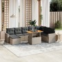 Set de muebles de jardín 9 pzas y cojines ratán sintético gris en Conjuntos de jardín | Comprar online en Foru.es