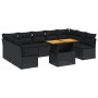 Set de sofás de jardín 10 pzas cojines ratán sintético negro en Conjuntos de jardín | Comprar online en Foru.es