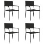 Juego de comedor de jardín 5 pzas ratán sintético y acero negro de , Conjuntos de jardín - Ref: Foro24-3203276, Precio: 244,3...