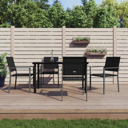 Juego de comedor para jardín 5 piezas ratán sintético y acero de , Conjuntos de jardín - Ref: Foro24-3187023, Precio: 286,30 ...