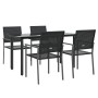 Juego de comedor para jardín 5 piezas ratán sintético y acero de , Conjuntos de jardín - Ref: Foro24-3187023, Precio: 286,30 ...
