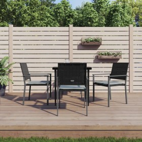 Juego comedor jardín 5 piezas y cojines ratán sintético y acero de , Conjuntos de jardín - Ref: Foro24-3187002, Precio: 286,0...