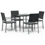 Juego comedor jardín 5 piezas y cojines ratán sintético y acero de , Conjuntos de jardín - Ref: Foro24-3187002, Precio: 286,0...