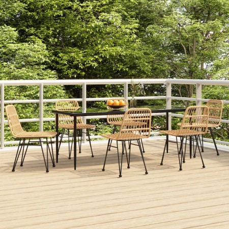 Juego de comedor de jardín 7 piezas ratán sintético de , Conjuntos de jardín - Ref: Foro24-3157878, Precio: 770,90 €, Descuen...