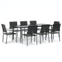 Juego de comedor para jardín 9 piezas ratán sintético y acero de , Conjuntos de jardín - Ref: Foro24-3187016, Precio: 550,74 ...