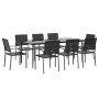 Juego de comedor para jardín 9 piezas ratán sintético y acero de , Conjuntos de jardín - Ref: Foro24-3187016, Precio: 550,74 ...