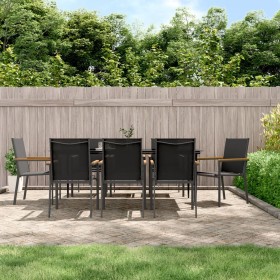 Juego de comedor para jardín 9 piezas acero y textilene negro de , Conjuntos de jardín - Ref: Foro24-3187040, Precio: 630,31 ...