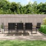 Juego de comedor para jardín 9 piezas acero y textilene negro de , Conjuntos de jardín - Ref: Foro24-3187040, Precio: 630,31 ...