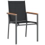 Juego de comedor para jardín 9 piezas acero y textilene negro de , Conjuntos de jardín - Ref: Foro24-3187040, Precio: 630,31 ...