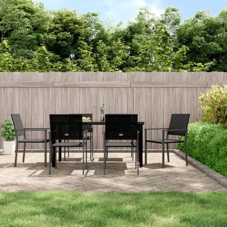 Juego de comedor para jardín 7 piezas ratán sintético y acero de , Conjuntos de jardín - Ref: Foro24-3187028, Precio: 372,68 ...