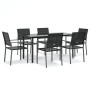 Juego de comedor para jardín 7 piezas ratán sintético y acero de , Conjuntos de jardín - Ref: Foro24-3187028, Precio: 372,68 ...