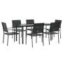Juego de comedor para jardín 7 piezas ratán sintético y acero de , Conjuntos de jardín - Ref: Foro24-3187028, Precio: 372,68 ...