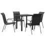 Juego de comedor para jardín 5 piezas acero y textilene negro de , Conjuntos de jardín - Ref: Foro24-3200711, Precio: 257,81 ...