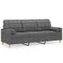 Sofá de 3 plazas con cojines tela gris oscuro 180 cm de , Sofás - Ref: Foro24-3200791, Precio: 328,95 €, Descuento: %